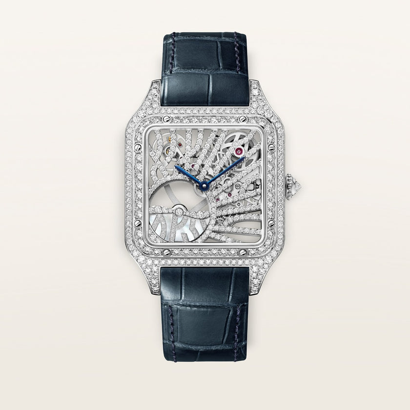 Brand New Santos-Dumont Skeleton Watch CRHPI01826 at HauteBook.com. Best prices in US, EU, UK & India. Lifetime Authenticity Guarantee. All India Delivery. Trusted by India's Top 1%.
