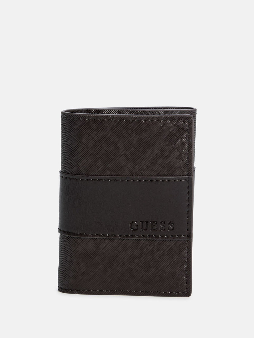 Guess Debossed Logo Trifold Wallet - Brown image 0