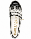 KARL LAGERFELD MILLICENT TWO-TONE CROCHET SLIP-ON FLAT ESPADRILLE