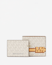 MICHAEL KORS Cooper Striped Signature Logo Billfold Wallet With Passcase