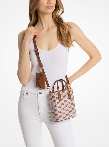 MICHAEL KORS Vincent extra small crossbody bag with jacquard logo and card holder image 3