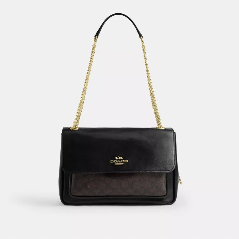 COACH Elodie Crossbody Bag In Signature Canvas - Gold/Walnut/Black image 0