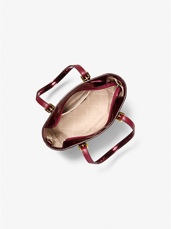 [AT DELHI] MICHAEL KORS Jet Set Extra-Small Metallic Logo Debossed Convertible Tote Bag - Cherry image 2