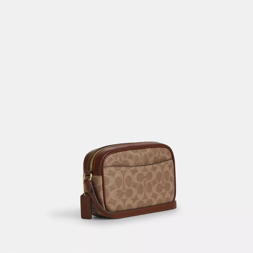 COACH Mini Jamie Camera Bag In Signature Canvas - Gold/Tan/Brown (Arriving In Delhi) image 3