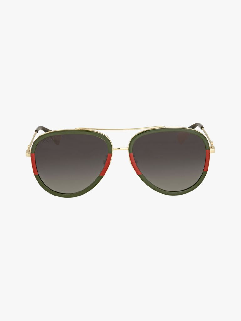 GUCCI Grey Gradient Pilot Unisex Sunglasses image 0