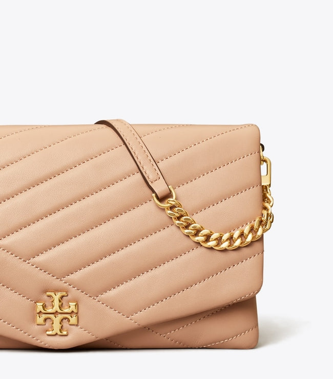 [AT DELHI] TORY BURCH Kira Chevron Clutch - Devon Sand image 1