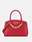 Guess Jeanine Faux-Pearl Charm Satchel - Red image 0