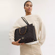 [AT DELHI]  COACH Maggie Tote Bag In Blocked Signature Canvas - Gold/Walnut/Tan image 1