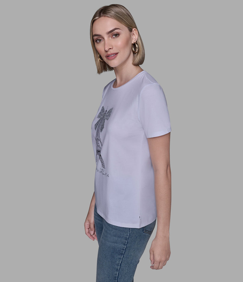 KARL LAGERFELD Eiffel Tower Bow Tee (Arriving In Delhi) image 1