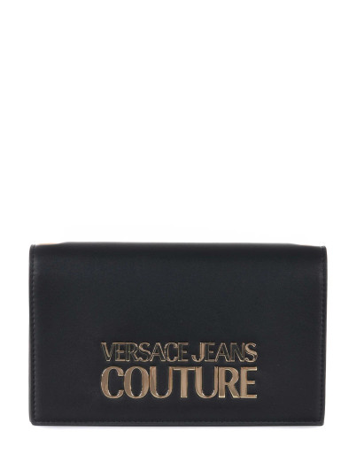 Versace Jeans Couture Logo-Embellished Chain-Linked Crossbody Bag - Black image 3