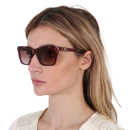 SALVATORE FERRAGAMO Salvatore Bordeuax Gradient Rectangular Ladies Sunglasses (Arriving In Delhi) image 1
