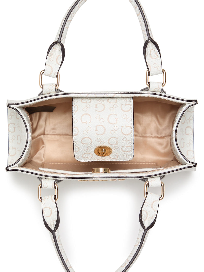 Guess Eldoria Logo Mini Satchel - White image 3