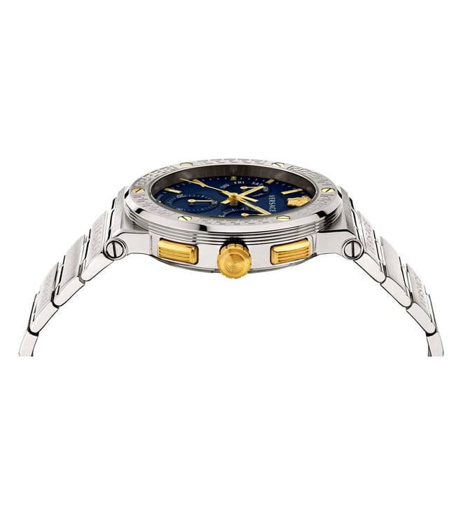 [AT DELHI] VERSACE Greca Logo Chronograph Quartz Blue Dial Men's Watch image 1