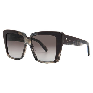 SALVATORE FERRAGAMO Grey Gradient Square Ladies Sunglasses image 0