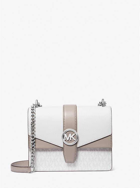 MICHAEL KORS  Greenwich Small Color-Block Signature Logo Crossbody Bag - Optic White image 0