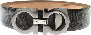 SALVATORE FERRAGAMO Men's Black Adjustable Gancini Belt image 1