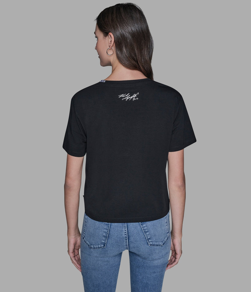 KARL LAGERFELD Duo Pocket Tee - Black (Arriving In Delhi) image 2
