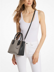 MICHAEL KORS Mercer Medium Pebbled Leather Crossbody Bag - Pearl Grey/black image 1