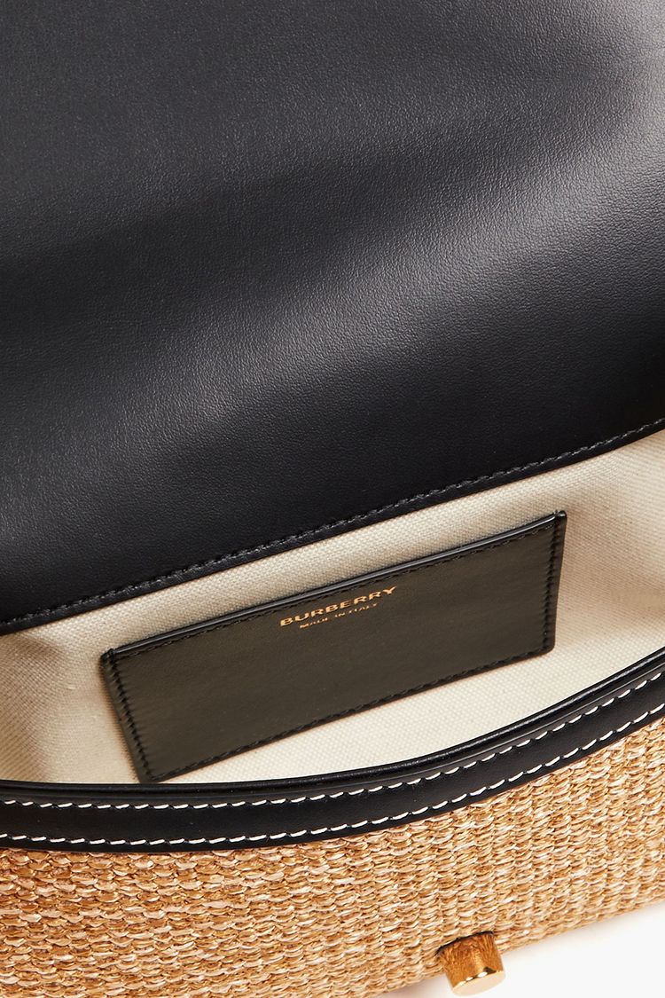 BURBERRY Leather-trimmed Embroidered Faux Raffia Tote (Arriving In Delhi) image 3