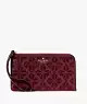 KATE SPADE Lucy Spade Flower Embroidered Medium L-zip Wristlet image 0
