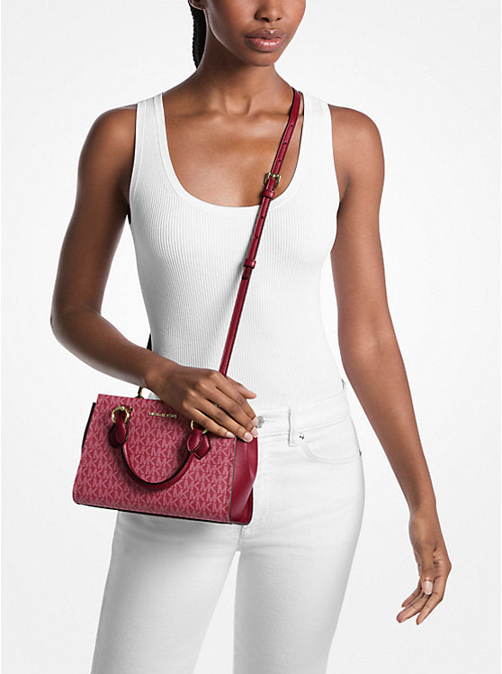 MICHAEL KORS Marilyn Small Signature Logo Messenger Bag - Cherry image 1