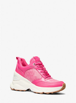 [AT DELHI] Michael Kors Katrina Sequined Mixed-Media Trainer - Dragonfruit image 3