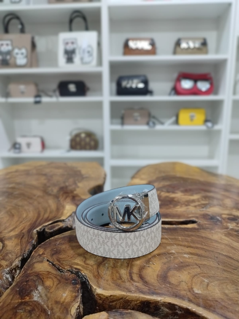 MICHAEL KORS  Belt with MK Logo  Silver (3-4 Weeks Ship) - M image