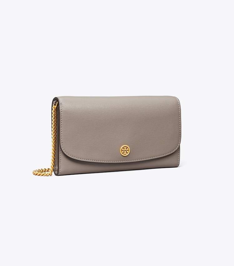 TORY BURCH Robinson Spazzolato Crossbody - Gray Heron image