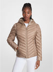 MICHAEL KORS Chevron Logo Print Quilted Nylon Reversible Jacket image 0