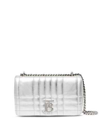 BURBERRY Small Quilted Lola Bag In Metallic Leather image 5
