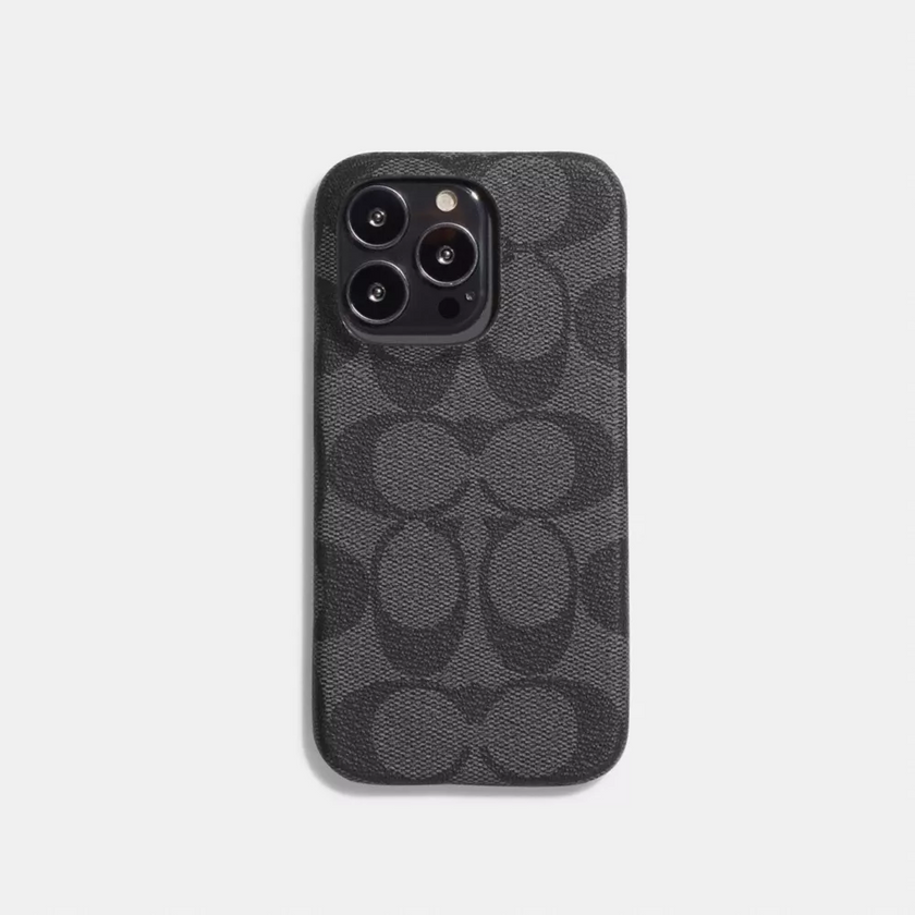 COACH Iphone 14 Pro Case In Signature Canvas - Graphite image