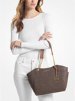 MICHAEL KORS Jet Set Large Signature Logo Shoulder Bag - Brown image 0