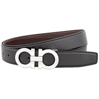 SALVATORE FERRAGAMO Reversible and Adjustable Gancini Belt in Black and Brown, image 0