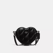COACH Heart Crossbody Bag With Quilting - Pewter/Black image