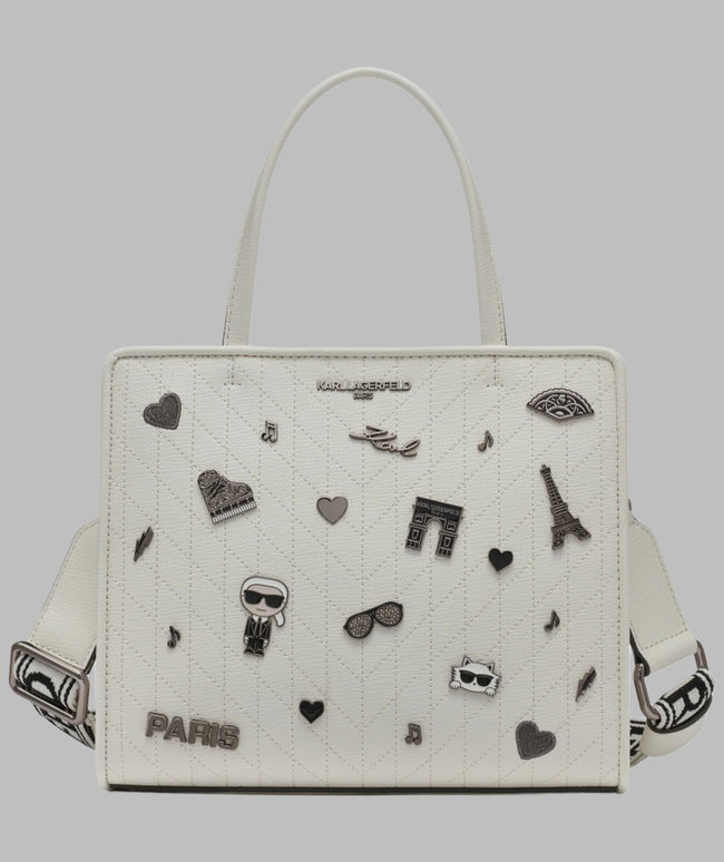 [AT DELHI] KARL LAGERFELD Maybelle Satchel With Pins - White image 0