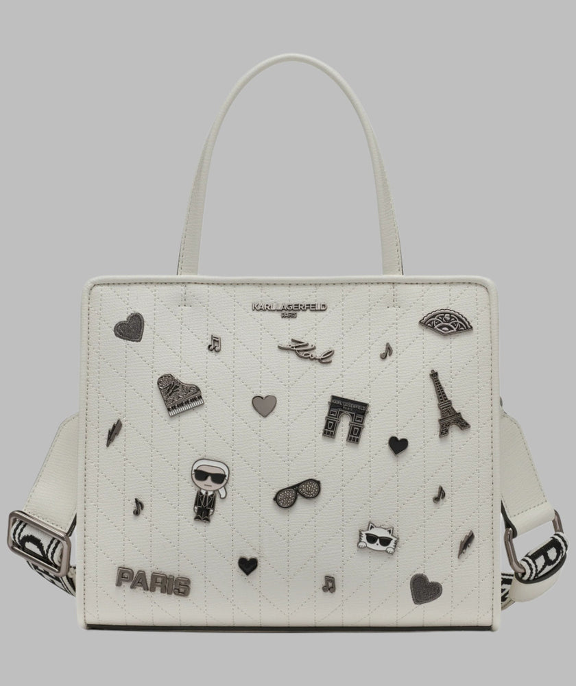 [AT DELHI] KARL LAGERFELD Maybelle Satchel With Pins - White image 0