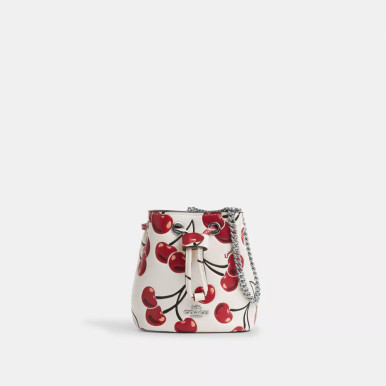 COACH Drawstring Wristlet With Cherry Print image 2