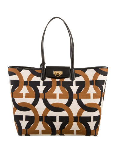 SALVATORE FERRAGAMO Gancini Canvas Tote image 0