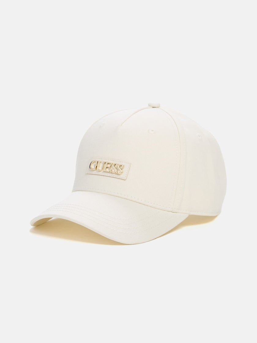 Guess Faux-Leather Logo Patch Baseball Hat - White image 0