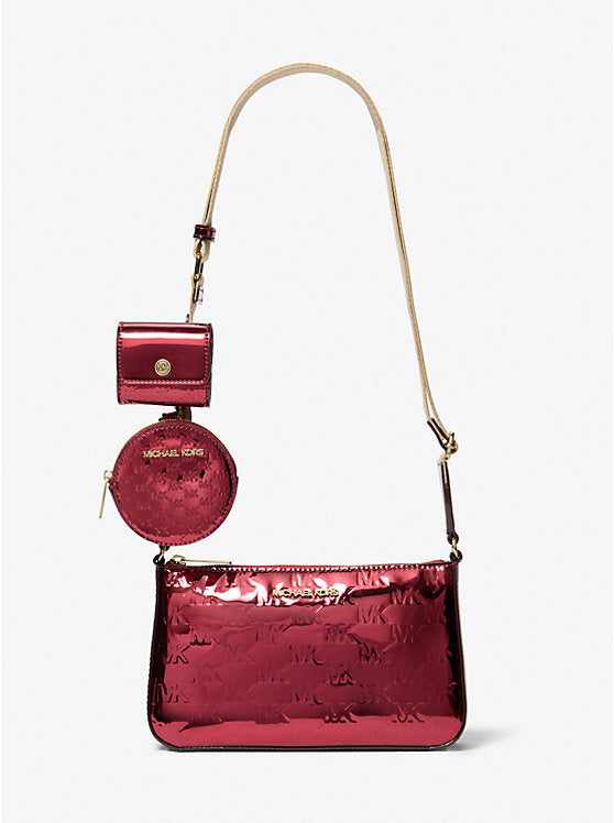 [AT DELHI] MICHAEL KORS Jet Set Small Metallic Logo Debossed Crossbody Bag with Case for Apple Airpods Pro® image 0