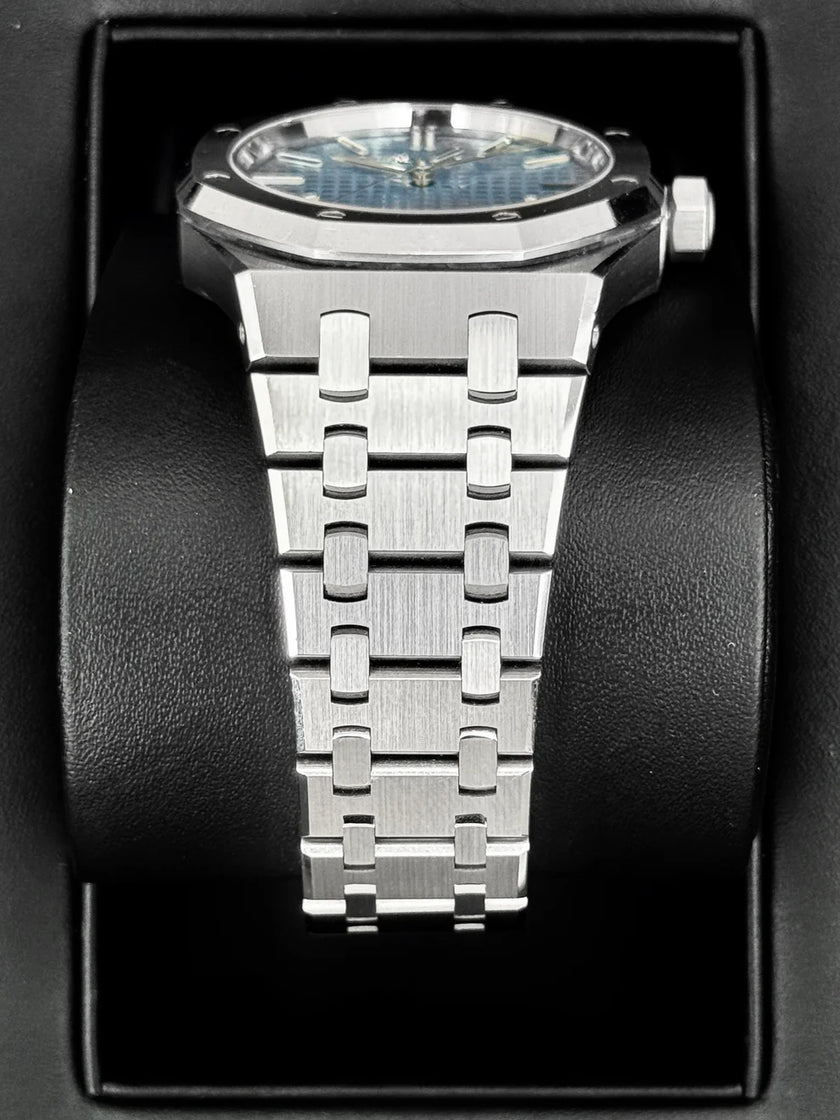 Audemars Piguet Royal Oak  15550ST.OO.1356ST.08 Stainless Steel Light Blue “Grande Tapisserie” Dial 37 mm