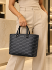 BALENCIAGA Signature BB Monogram Shopper Bag Black