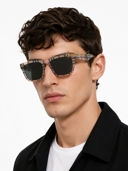 BURBERRY Dark Grey Square Men's Sunglasses BE4431U 412287 56