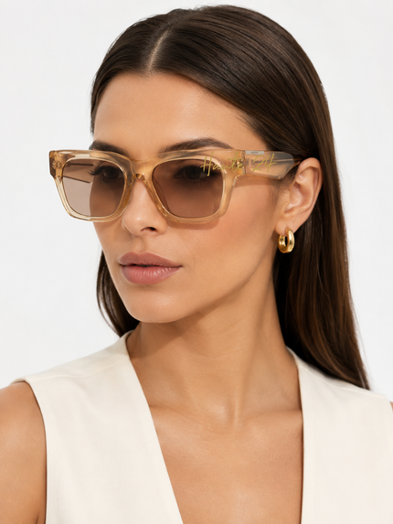 BURBERRY Light Brown Mirror Gold Square Ladies Sunglasses BE4424 40635A 52