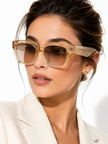 BURBERRY Light Brown Mirror Gold Square Ladies Sunglasses BE4424 40635A 52