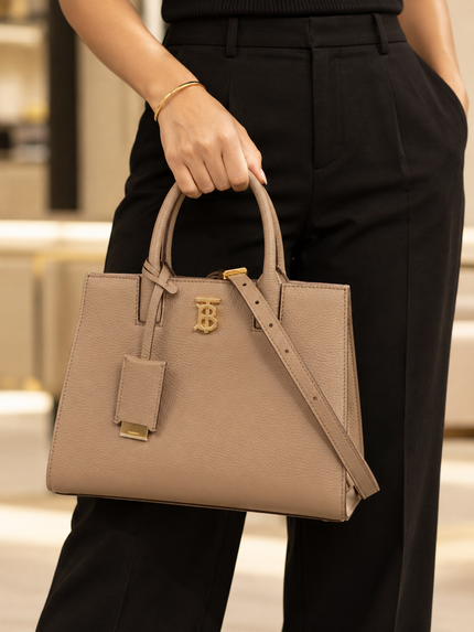 BURBERRY Frances Tote Leather Bag