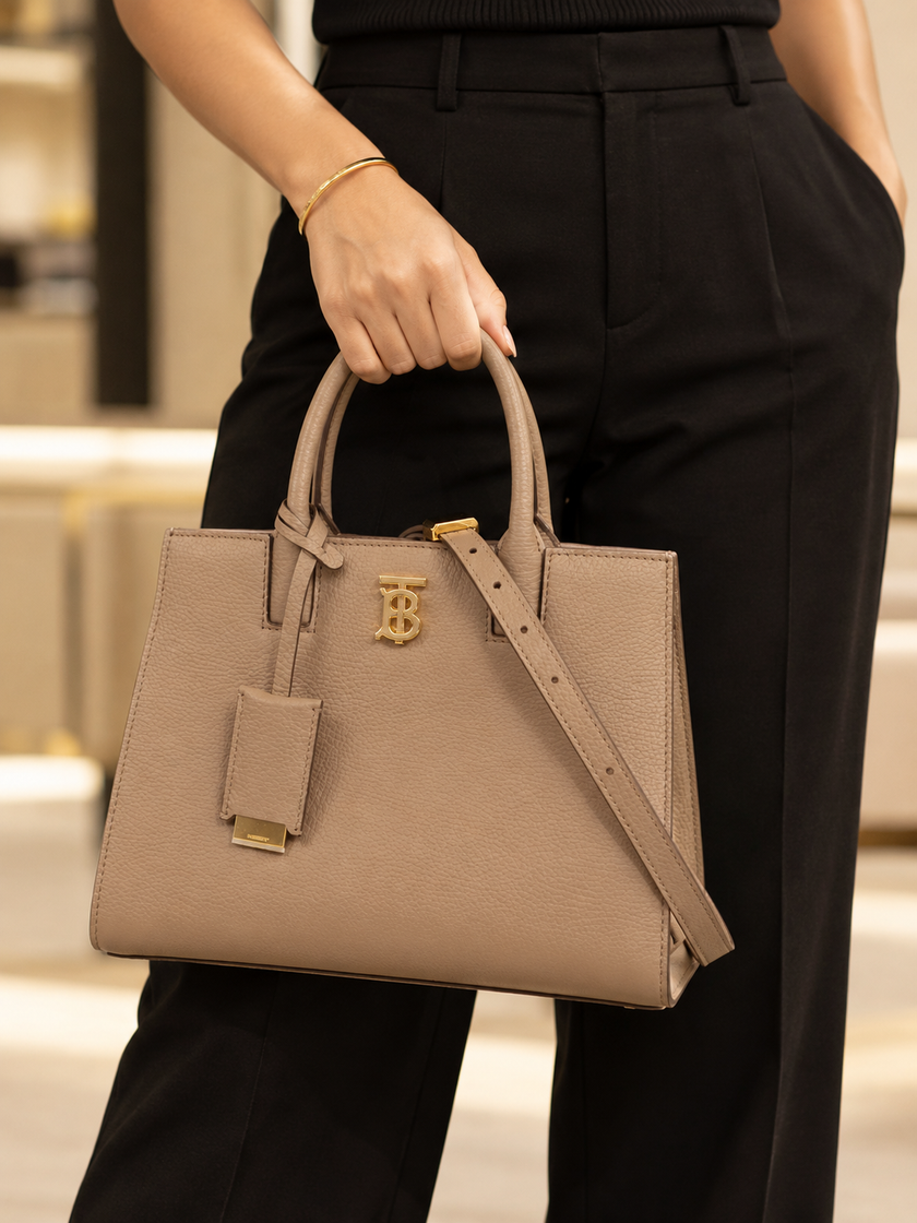 BURBERRY Frances Tote Leather Bag