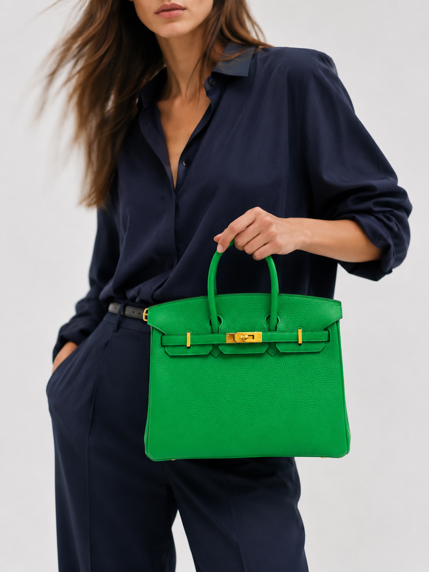 HERMES Birkin 25cm Bamboo Green