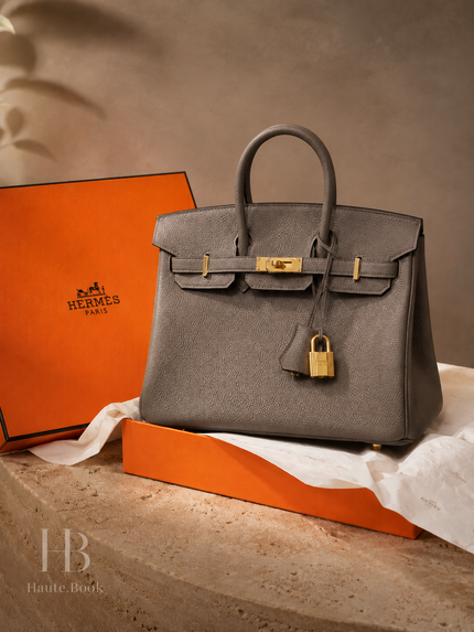 [Brand New] HERMES Birkin 25 Etain Togo GHW