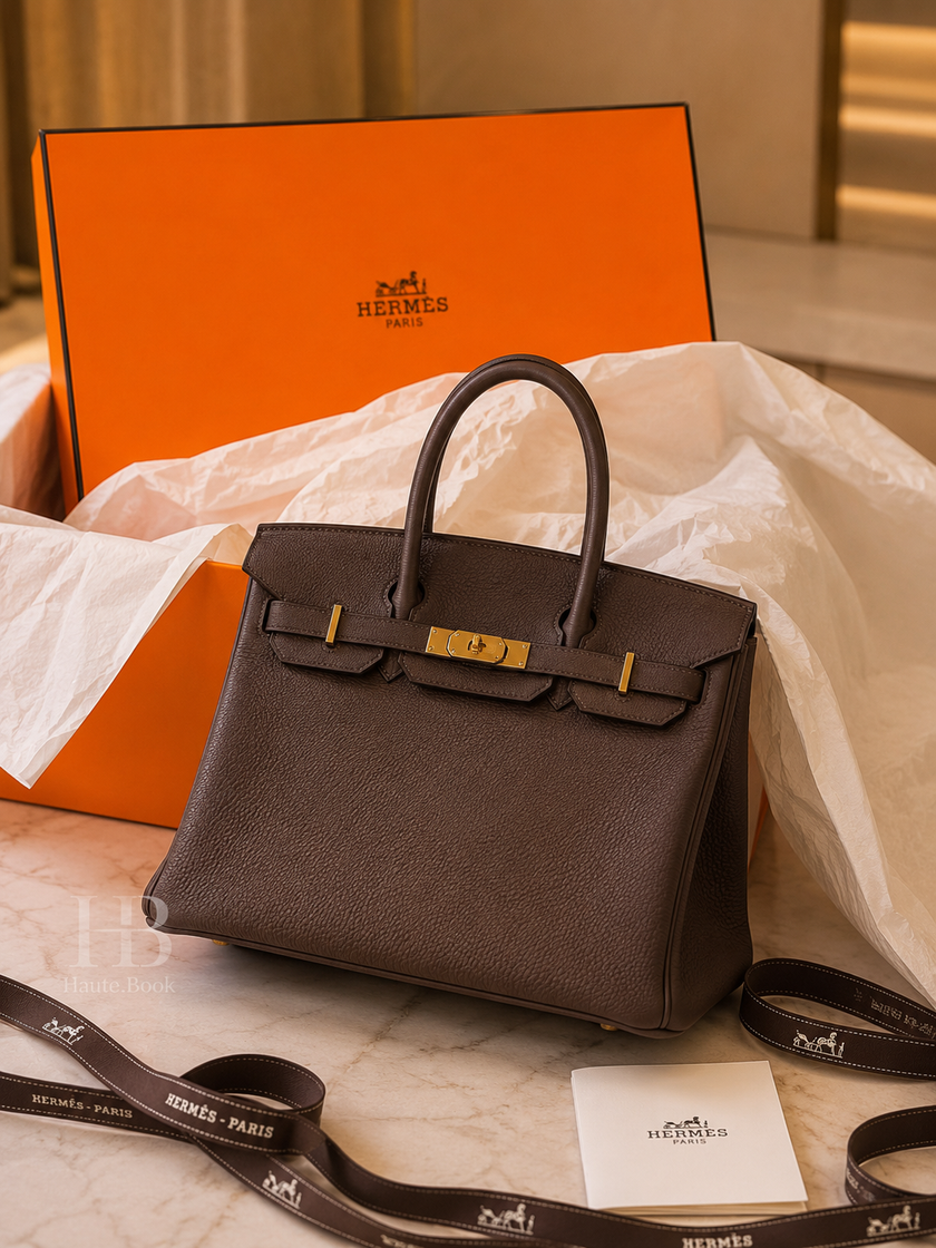 [Excellent/Lightly Used] HERMES Birkin 30 Ebene Togo Leather